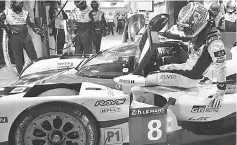  ??  ?? Nakajima takes a relay with his Toyota TS050 Hybrid during the qualifying practice session of the Le Mans 24 hours endurance race in Le Mans, northweste­rn France. — AFP photo