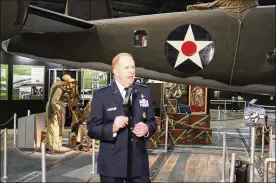  ?? CHUCK HAMLIN / STAFF ?? Lt. Gen. Robert D. McMurry, new commander of the Air Force Life Cycle Management Center, speaks at a press conference Tuesday at the National Museum of the U.S. Air Force.