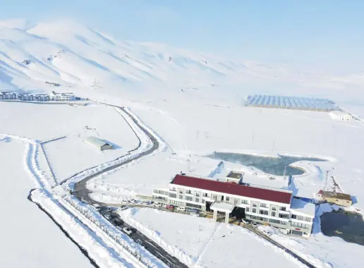  ?? ?? A view of the Tatilium Thermal Hotel in the Çaldıran district of Van, one of the coldest areas in Türkiye, Feb. 27, 2024.