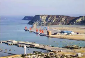  ?? — File photo ?? DUTIES WAVED: A general view of Pakistan’s Gwadar deep-sea port on the Arabian Sea is seen in this photo. The exemptions have been given under the Framework Agreement the two countries had signed when Chinese President Xi Jinping visited Pakistan last...