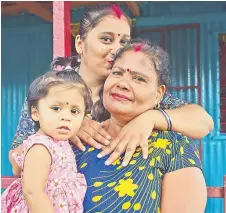  ?? Picture: JONA KONATACI ?? Haras Mati, daughter Shristika Devi and beautiful granddaugh­ter Shreya Sen at their home in Muaniweni, Naitasiri.