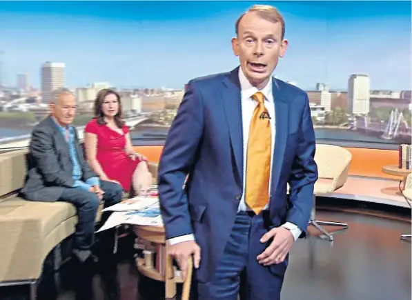  ??  ?? Andrew Marr, the BBC presenter and former political editor, told viewers of his Sunday morning show he would be absent for ‘a couple of weeks’ while he recovers from ‘a small hospital operation’