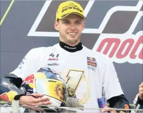  ?? PICTURE: EPA ?? CHAMP: South African Moto3 rider Brad Binder has been crowned 2016 Moto3 champion after his second place at the Aragon Moto3 Grand Prix yesterday.