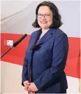  ??  ?? Andrea Nahles vertritt die SPD-Fraktion auf der Zugspitze.