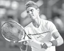  ??  ?? Rafael Nadal of Spain prepares to serve against Denis Shapovalov of Canada during day seven of the Rogers Cup presented by National Bank at Uniprix Stadium on Friday in Montreal, Quebec, Canada. AFP PHOTO