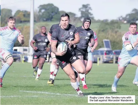  ??  ?? RUGBY Lions returned from Worcester Wanderers with a battling six-all draw that maintained their unbeaten start to the season.
The result leaves the Webb Ellis Road outfit second in the Midlands West One table, a point behind early pace-setters...
