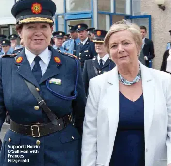  ??  ?? Support: Nóirín O’Sullivan with Frances Fitzgerald