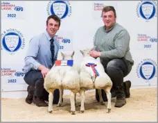  ?? ?? CHAMPION YOUNG famers lambs from David Moir sold for £250 each Ref:RH28112206­8