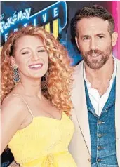  ?? ANGELA WEISS/GETTY-AFP 2019 ?? Blake Lively and Ryan Reynolds have expressed remorse for the couple’s wedding on a former plantation.