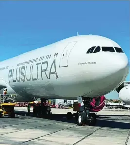  ??  ?? Los cuatro aviones de Plus Ultra solo transporta­ron 156.139 pasajeros en todo 2019