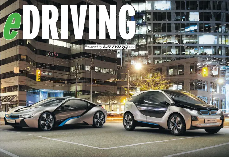  ?? — BMW CANADA FILES ?? To help spur sales of their electric i8, left, and i3, BMW has joined forces with other automakers to develop a network of fast-charging stations across Europe.