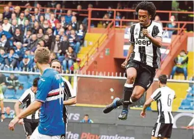  ?? PIC
EPA ?? Juventus’ Juan Cuadrado celebrates after scoring against Sampdoria on Sunday. Juventus won 1-0.