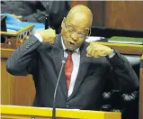  ?? Picture: GALLO IMAGES ?? HEH HEH HEH: In the National Assembly in May, President Jacob Zuma mocked the way some South Africans pronounce ’Nkandla’