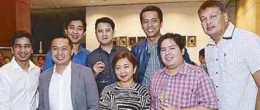  ??  ?? Lucien Dy Tioco, STAR senior vice president for sales and marketing (second from left) with Mick Atienza, Grace Laurel, Bryan Escueta, Mike Maneze; (second row) James Hernando, Jimson Villano and Jao Malapo