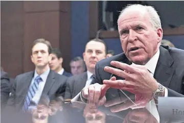  ??  ?? Audiencia. Durante una audiencia con congresist­as, John Brennan habló sobre la campaña de Trump y los rusos.