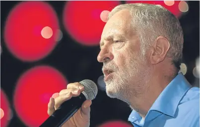  ?? Picture: Tina Norris. ?? Labour leader Jeremy Corbyn addresses the audience at Kitty’s, Kirkcaldy.