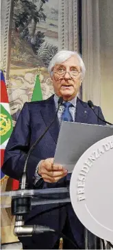  ?? Ansa ?? Eterno Ugo Zampetti, 69 anni