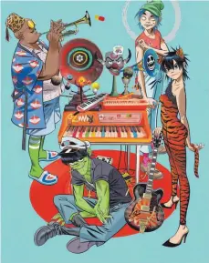  ?? FOTO: WARNER MUSIC ?? Die virtuelle Band Gorillaz besteht aus Russel, Murdoc, 2D und Noodle (von links).