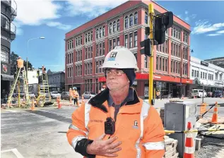  ?? PHOTO: PETER MCINTOSH ?? Wearing one of the company’s new body cameras is Fulton Hogan site traffic management supervisor Dave Boath, of Dunedin.