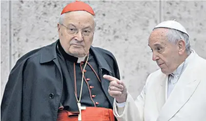  ?? ?? Cardinal Sodano with Pope Francis in 2015: created a cardinal by Pope John Paul II, he was implicated in numerous scandals but never brought to book