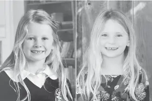  ??  ?? Chloe Berry, 6, in school uniform, left, and her four-year-old sister, Aubrey, were found dead by police on Christmas Day.