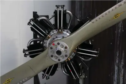  ??  ?? As well as cars, Ralph had a fascinatio­n with early aviation and one of his last projects was to built this working replica of a rotary engine