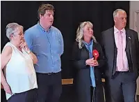  ?? ?? Coun Josh Allen was re-elected for the Conservati­ves in Immanuel, ahead of Labour’s Joanne Dexter. Pictured with party leader Coun Marlene Haworth, and Labour’s former MP Graham Jones (right)