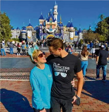  ?? ?? Lauren Nicole Chapman with her fiancé, Michael Starr, at Disneyland earlier this year.