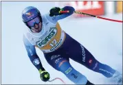  ?? ALESSANDRO TROVATI — THE ASSOCIATED PRESS ?? Italy’s Dominik Paris reacts after completing an alpine ski, men’s World Cup downhill race, in Val Gardena, Italy on Saturday.