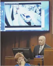  ?? STAFF PHOTOS BY PATRICK WHITTEMORE ?? IN COURT: Sgt. John Previti, left, of Suffolk University police testifies about video footage inside Suffolk Superior Court yesterday in the trial of Arlington resident Matthew Cody, above, for attempted murder. Cody was found guilty of lesser charges.