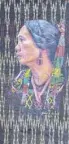  ??  ?? “T’boli Woman,” acrylic on T’nalak (2018) by Jane Ramos