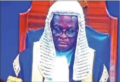  ??  ?? Chief Justice of Nigeria, Walter Onnoghen, GCON presiding at the 2018 Senior Advocates of Nigeria Conferment Ceremony