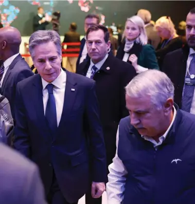  ?? Bloomberg, AFP ?? Clockwise from top, US Secretary of State Antony Blinken during day two of the World Economic Forum; Iran’s Foreign Minister Hossein Amirabdoll­ahian during a plenary session in Davos; UN Secretary General Antonio Guterres addresses the assembly