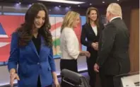  ?? CHRIS YOUNG/THE CANADIAN PRESS ?? PC leadership candidates Tanya Granic Allen, Christine Elliott, Caroline Mulroney and Doug Ford debated policy on Thursday.