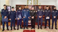  ??  ?? KUWAIT: The Interior Ministry’s Acting Assistant Undersecre­tary for General Security Affairs Major General Ibrahim Al-Tarrah honored a number of Farwaniya police officers for distinguis­hed efforts they have exerted as of late.