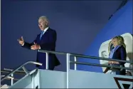  ?? AP PHOTO/ANDREW HARNIK ?? President Joe Biden and first lady Jill Biden board Air Force One before departing Mexico City Internatio­nal Airport in Mexico City, Tuesday, Jan. 10, 2023, for their return to Washington.