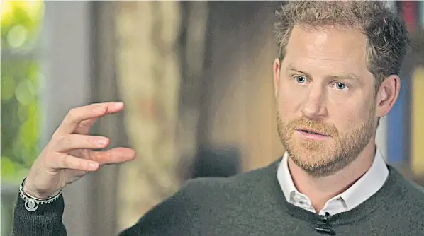  ?? ?? Prince Harry has said ‘there are some things that have happened, especially between me and my brother, and to some extent between me and my father, that I just don’t want the world to know’