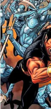  ??  ?? Hail to the king, baby: Namor and his atlantean the Civil War event.