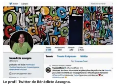  ??  ?? Le profil Twitter de Bénédicte Assogna.