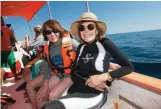  ??  ?? Heading out to Mexico’s Cabo Pulmo National Marine Park with legendary ocean conservati­onist Dr Sylvia Earle (at right).