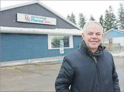  ?? MITCH MACDONALD/THE GUARDIAN ?? Kelly’s Cross-Cumberland MLA Peter Bevan-Baker stands outside the South Shore Pharmacy in Crapaud. Bevan-Baker is one of many supporters waiting to hear back from the provincial treasury board on whether a new health-care centre will be built in the...