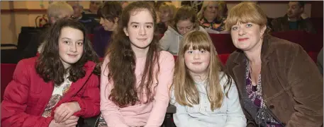  ??  ?? Kirsty, Chloe, Melissa and Maria Allen enjoyed the show. Pics: Donal Hackett