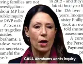  ?? ?? CALL
Abrahams wants inquiry