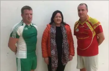  ??  ?? Division 2 finalists Noel Holohan and Barry McWilliams with Tracey Hogan (Chairperso­n).
