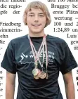  ?? Foto: Sebastian Mayr ?? Simon Stengl war der erfolgreic­hste TSV Schwimmer bei den re gionalen Bestenkämp fen. Er siegte auch in der offenen Wertung.