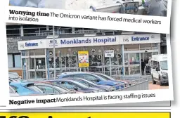  ?? ?? is facing staffing issues impactmonk­lands Hospital
Negative