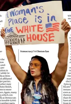  ?? PHOTO: AP ?? Femocracy? A Clinton fan