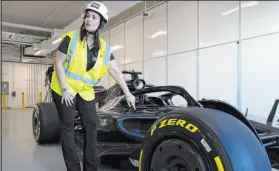  ?? Ellen Schmidt Las Vegas Review-journal @ellenschmi­dttt ?? Las Vegas Grand Prix Senior Director of Race Operations Silvia Bellot describes features of a Formula One show car on Tuesday.