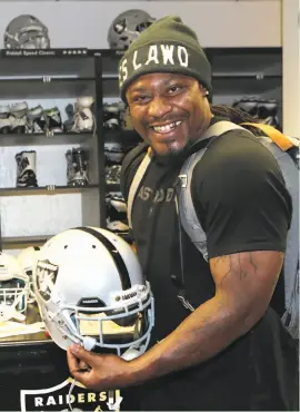  ?? Tony Gonzales / Raiders ?? Oakland native and Cal alum Marshawn Lynch is joining the Raiders after sitting out last season. The running back agreed to a two-year contract.