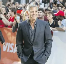  ?? REGINA WAGNER / FUTURE IMAGE / WENN.COM FILES ?? George Clooney at the premiere of Suburbicon at the Toronto Internatio­nal Film Festival on Sept. 9.